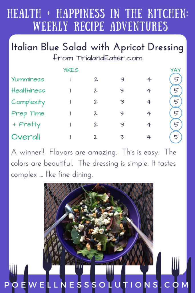 Poe Wellness Solutions Italian Blue Salad and Apricot Dressing
