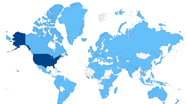 Map of the World and Poe Wellness Solutions Global Visitors